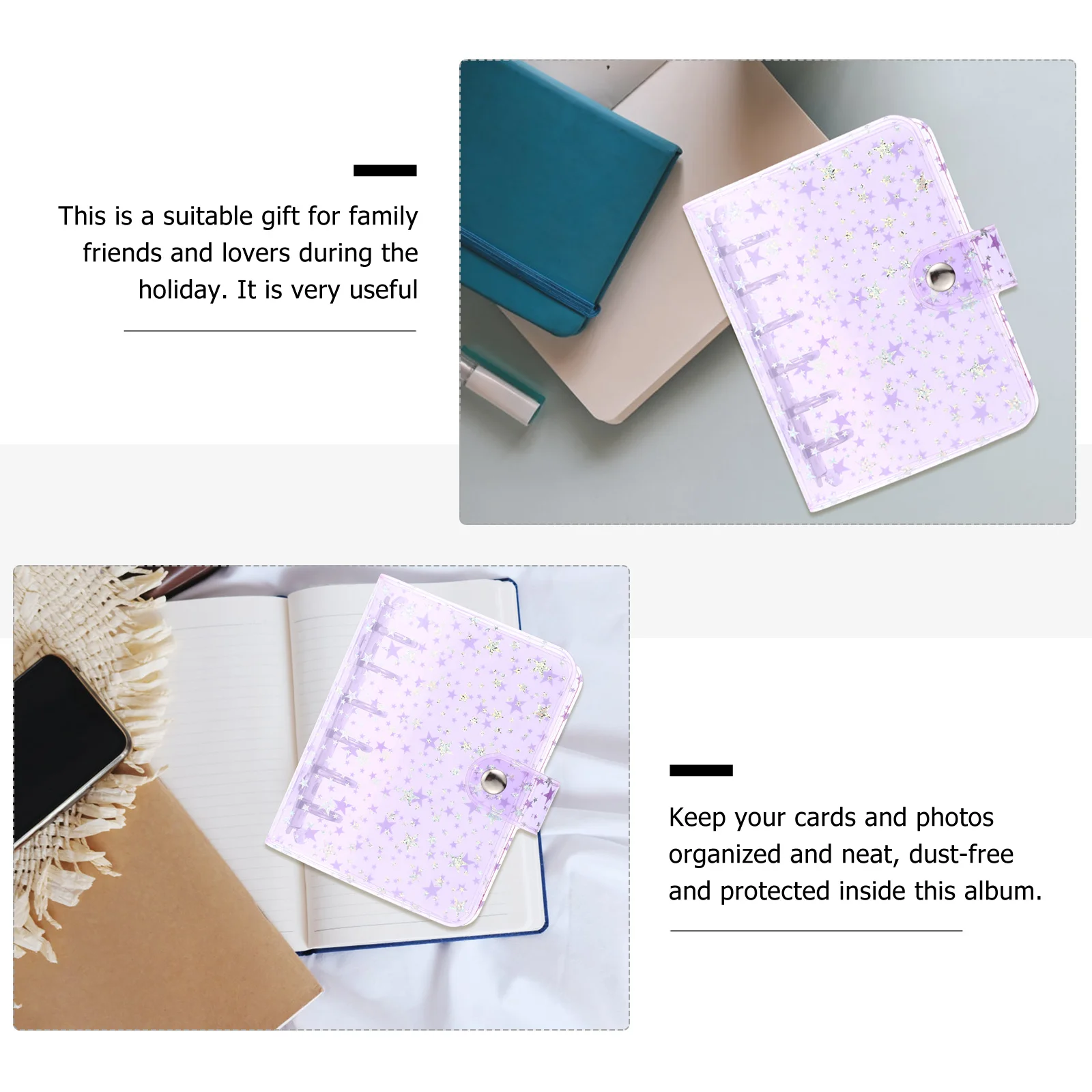 

A7 Binder Clear Loose-Leaf Notebook Cover Portable Pvc Journal Protector For Students Teachers Office Classroom Scrapbook