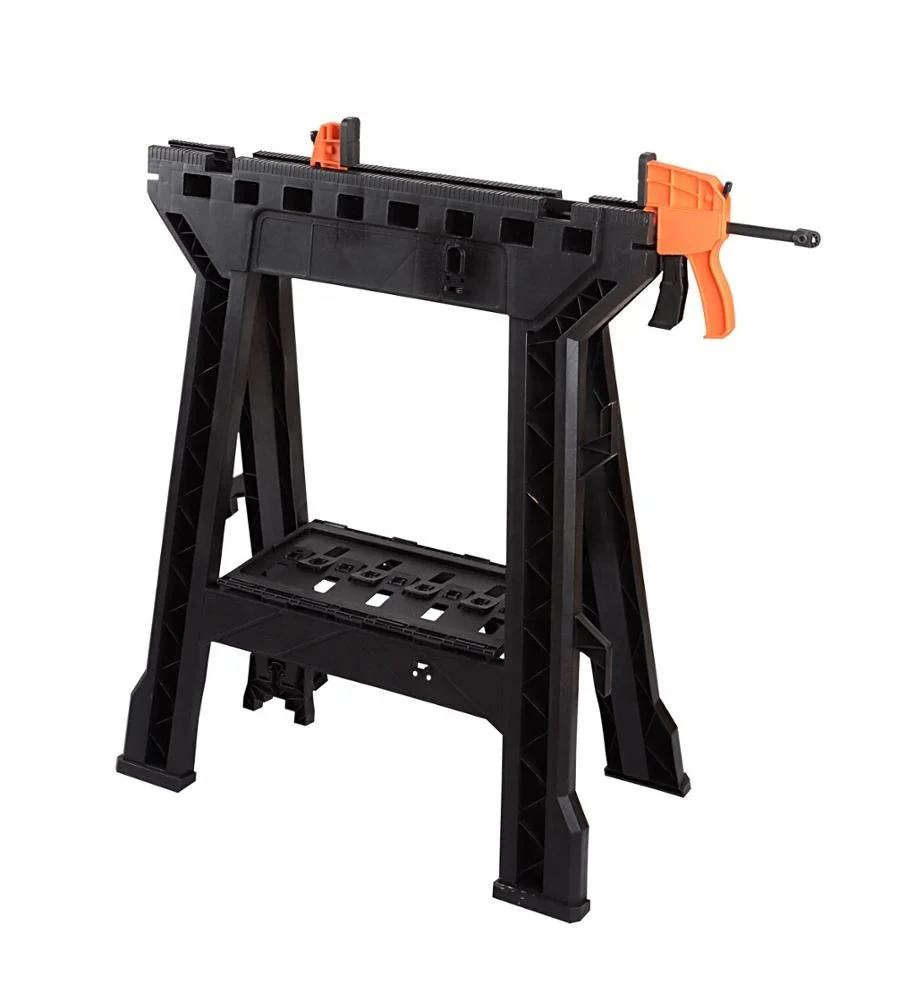 Plastic folding heavy duty woodworking benches with clamping no rust