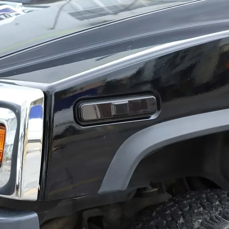 

For 2003-2009 Hummer H2 ABS Transparent Grey Car Side Signal Turn Lamp Lampshade Sticker Car Exterior Protection Accessories