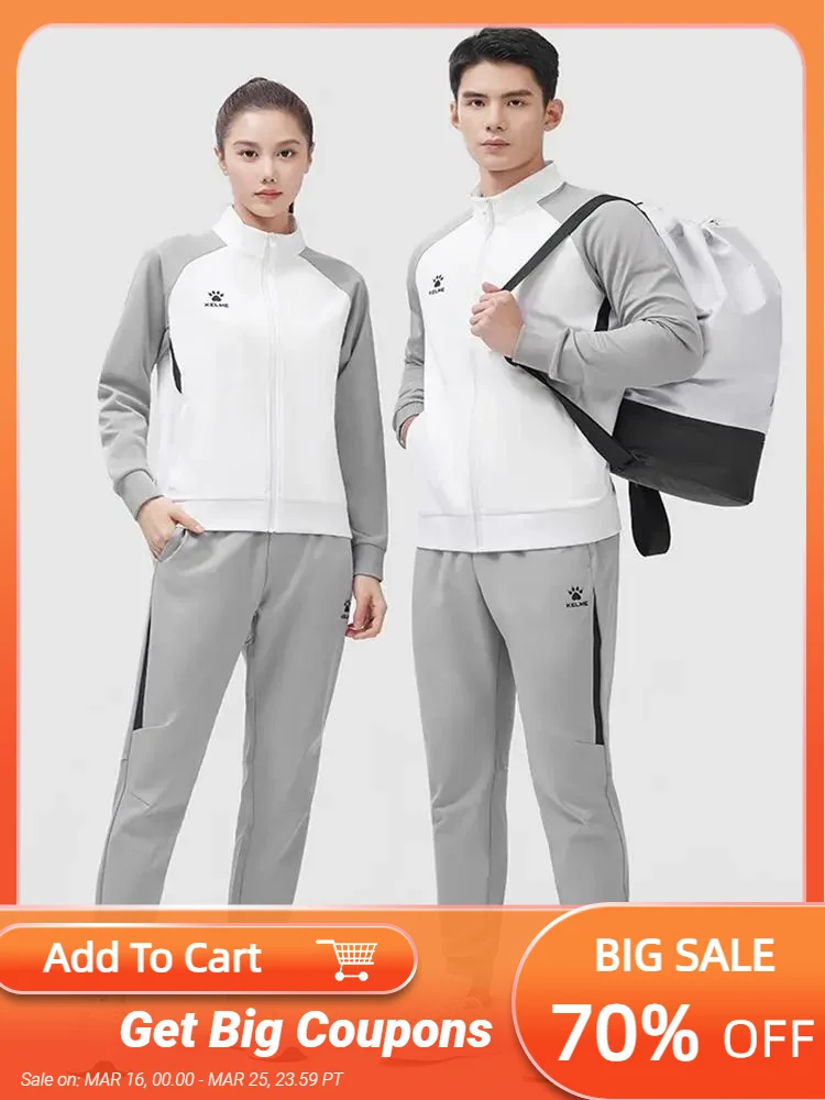 KELME Mens Sportswear set Gym Joggings Sport Fitness tuta Outdoor Warm Running pantaloni della tuta felpe tuta sportiva donna