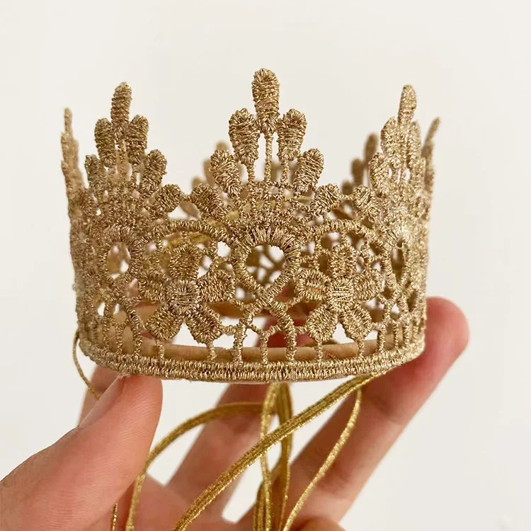 Kinder-Prinzessinnen-Kronen-Stirnband mit Blumen und Diamanten, Mädchen-Geburtstagsparty-Kopfschmuck, eleganter Kronenhut für Kinder – Detail 7