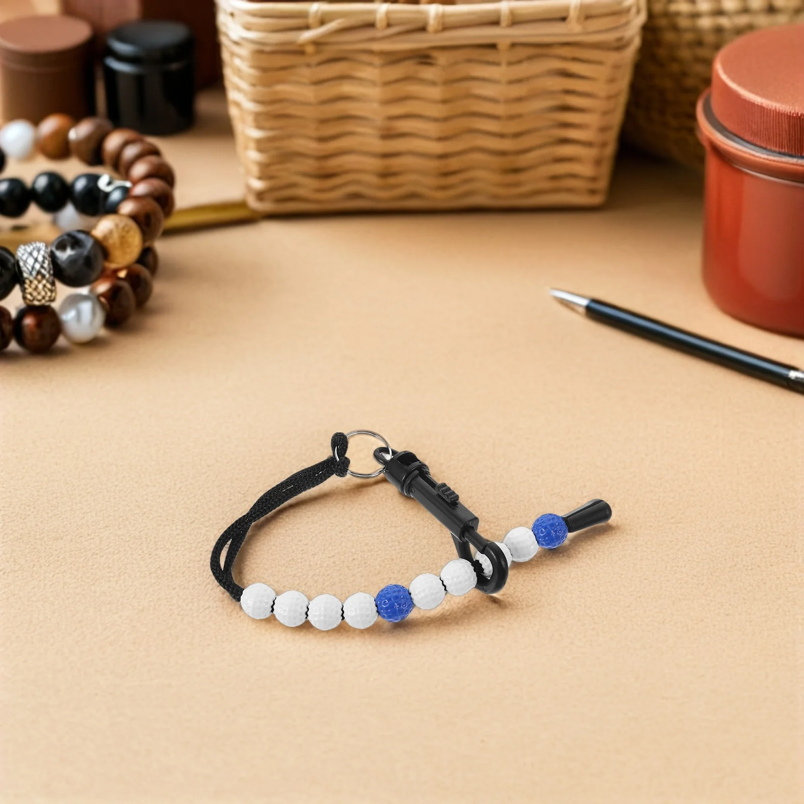 

4Pcs Golf Counting Device Weather Resistant Build Easy to Use during Game Golf Score Keeper Beads Beaded Golfs Counter