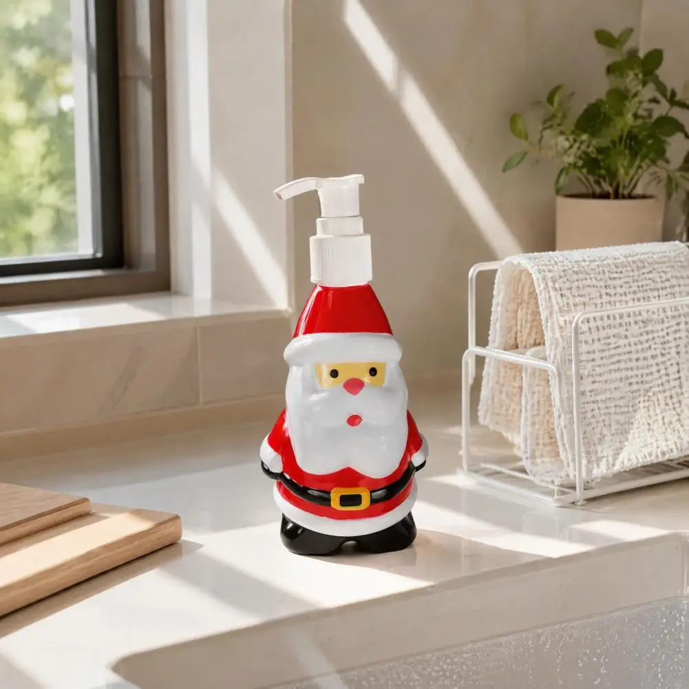 350ML Christmas Soap Dispenser, Santa Claus Tree Penguin Shape Refillable Bottle, Plastic Empty Pump Bottle for Hand Soap 95