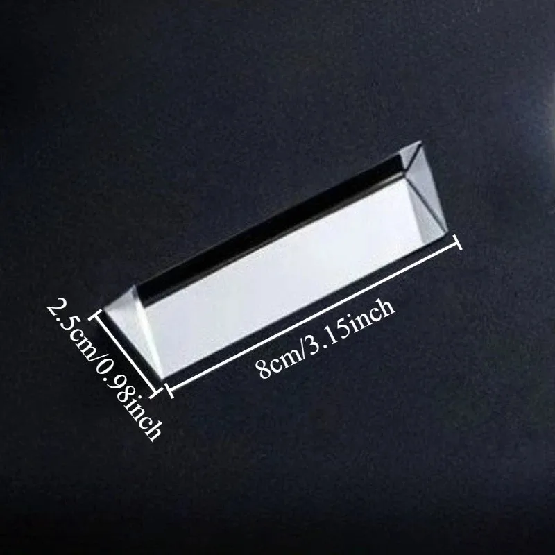 التصوير الفوتوغرافي الثلاثي بريزم 25x25x80 مللي متر قوس قزح كريستال زجاج تأثيرات تصفية لتطوير الاستوديو