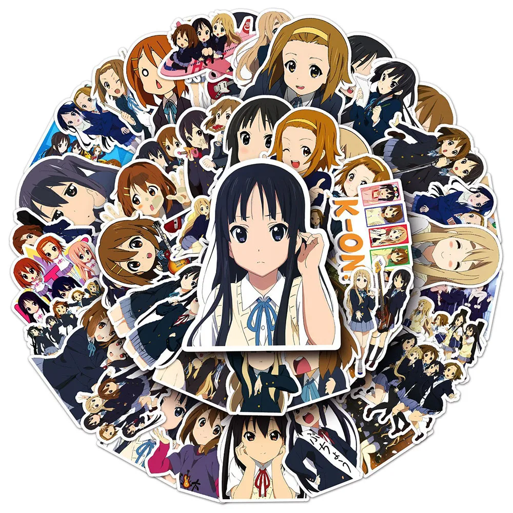 10/30/50PCS Anime naklejki K-ON kreskówka dziewczyna PVC naklejki dekoracyjne zabawna zabawka prezent wodoodporny DIY Laptop telefon walizka Notebook