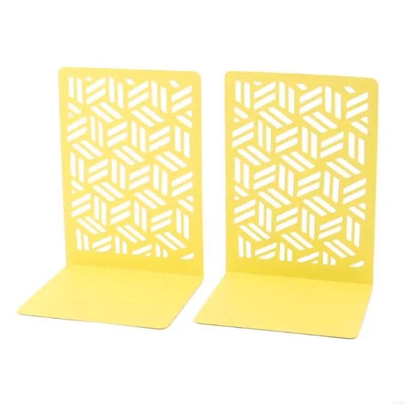 CORA 1 Pair Hollow Book Holders Decorative Bookends Metal Book Stands for Office