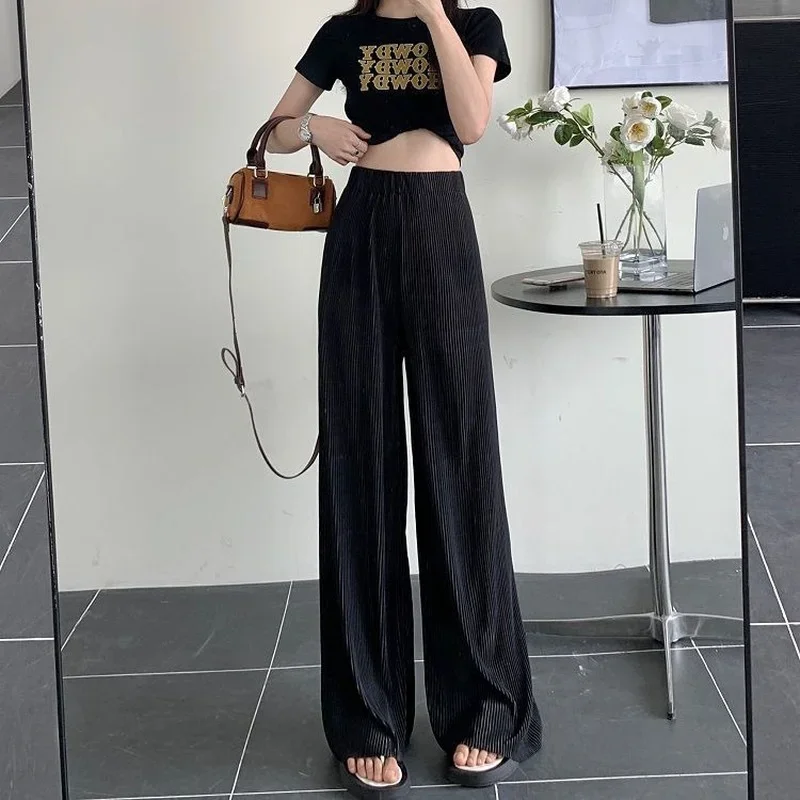 Pantalon Baggy Style BF pour femmes, taille haute, populaire, doux, assorti avec tout, amis d'été, décontracté, nettoyage quotidien, Chic, confortable, droit Ins