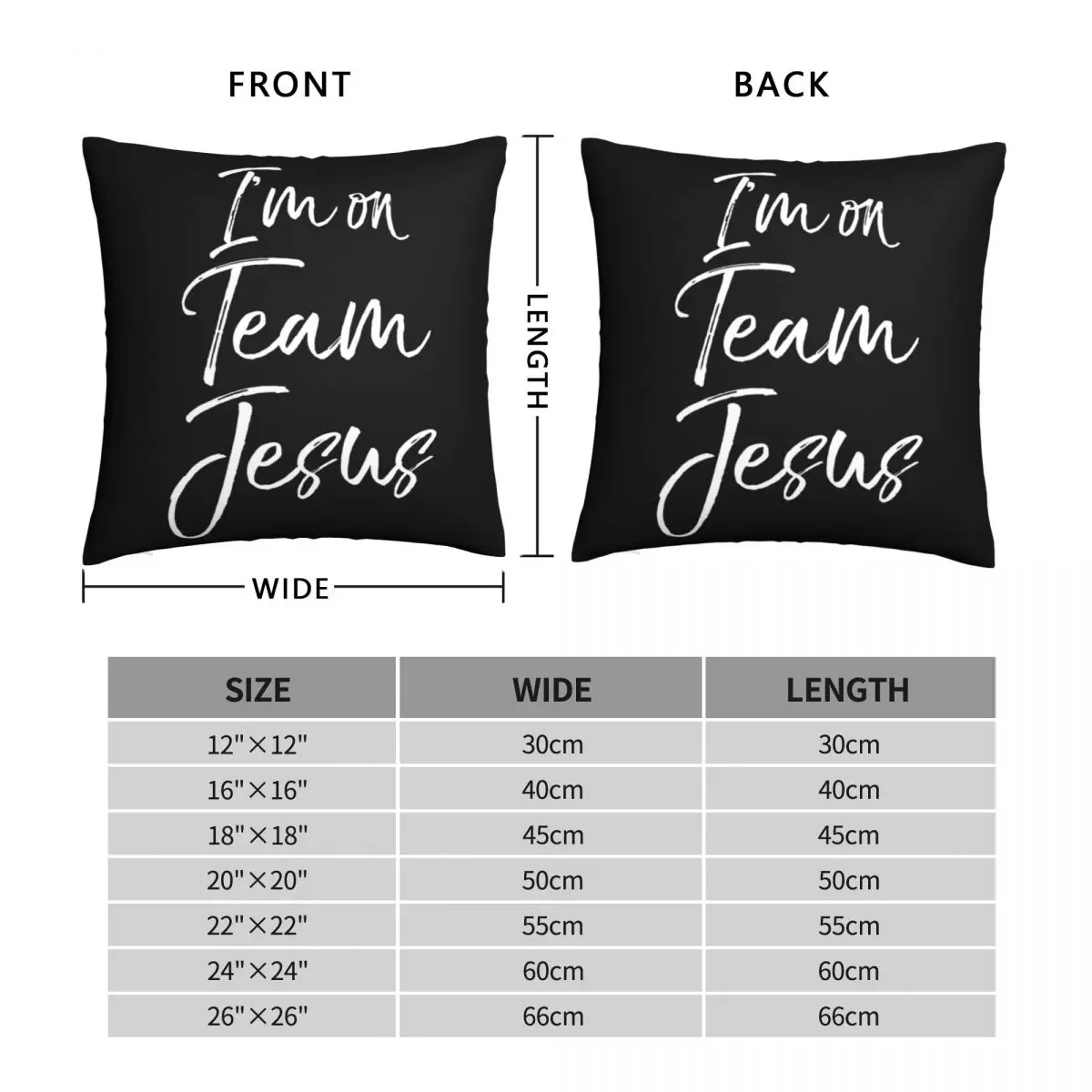 I'm On Team Jesus Cute Christian Pillowcase Polyester Linen Velvet Creative Decor Throw Pillow Case Sofa Seater Cushion Cover