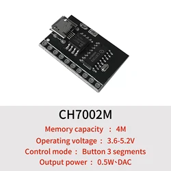 CH7002M Sound Module,Key Button & Serial Port Control Wide Voltage External Power Amplifier MP3 Voice Quality Playback Board