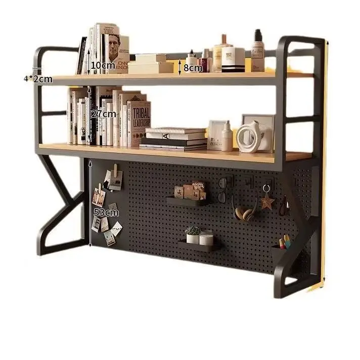 رف كتب متعدد الطبقات لسطح المكتب وحامل تخزين مكتب الكمبيوتر للطلاب ولوحة ثقب حديدية #1