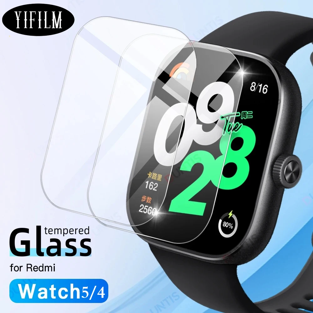 For Xiaomi Redmi Watch 5 Active Lite / Watch 4 Tempered Glass Film 2.5D HD Anti-scratch Screen Protector Smart Watch Accessories