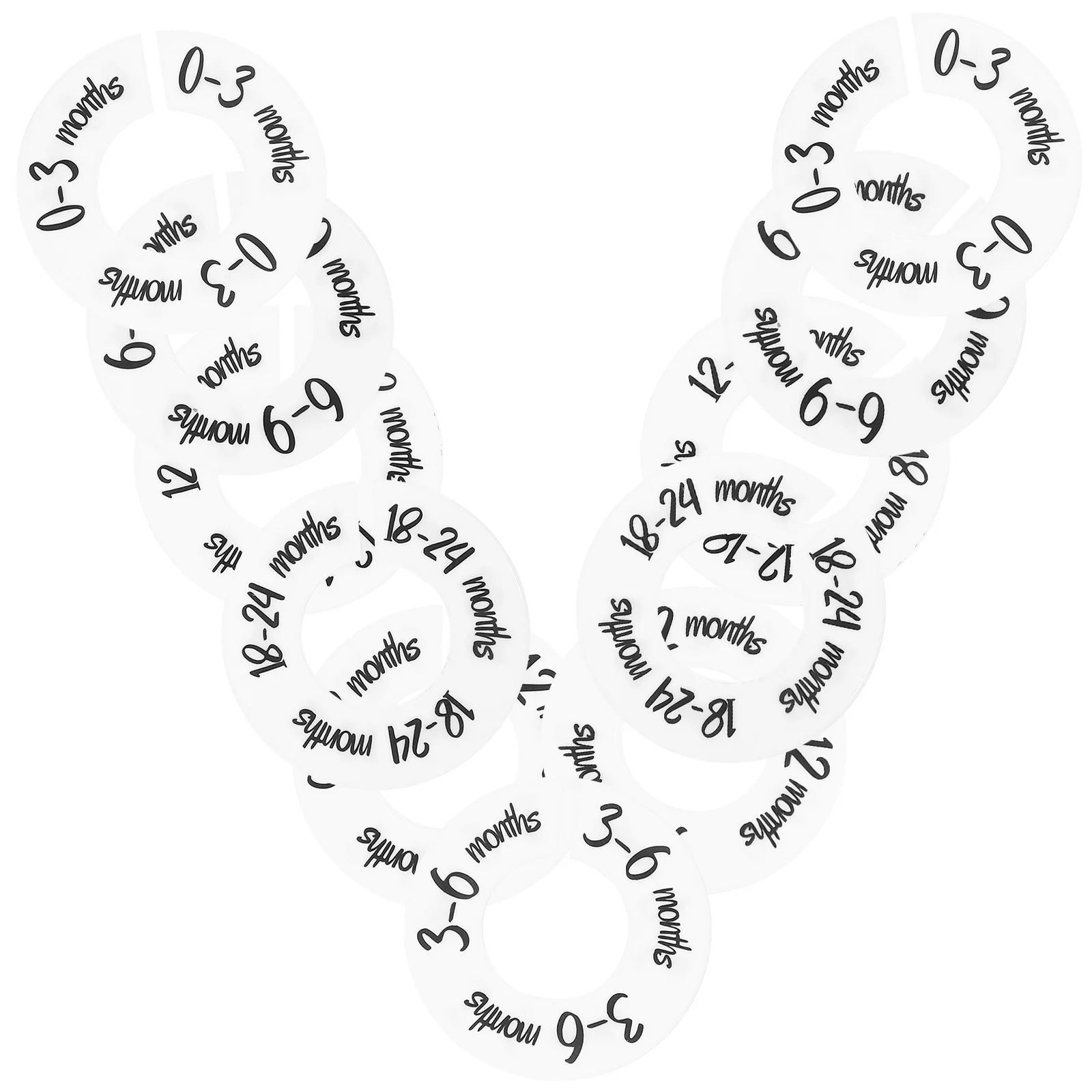 

2 set Clothing Size Dividers Closet Organizers Plastic Garment Rack Separators Clear Label Shelf Divider For Home