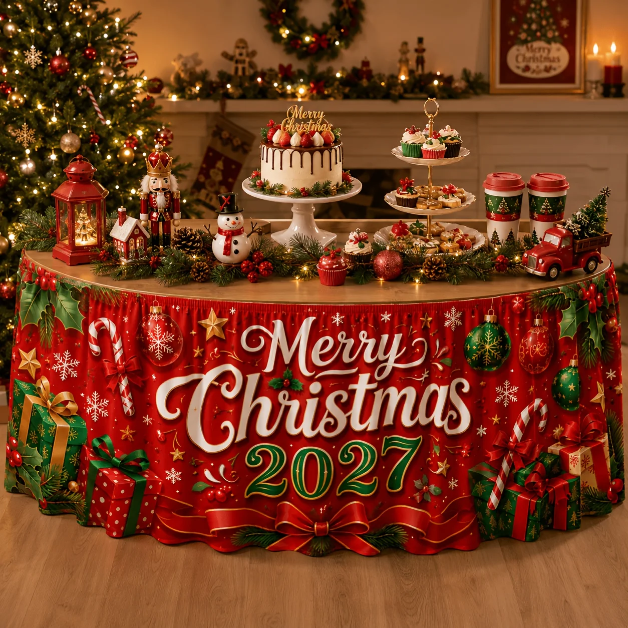 1 piece  Table skirt  2D flat banner  Flat printing  Polyester  Table skirt  1 piece