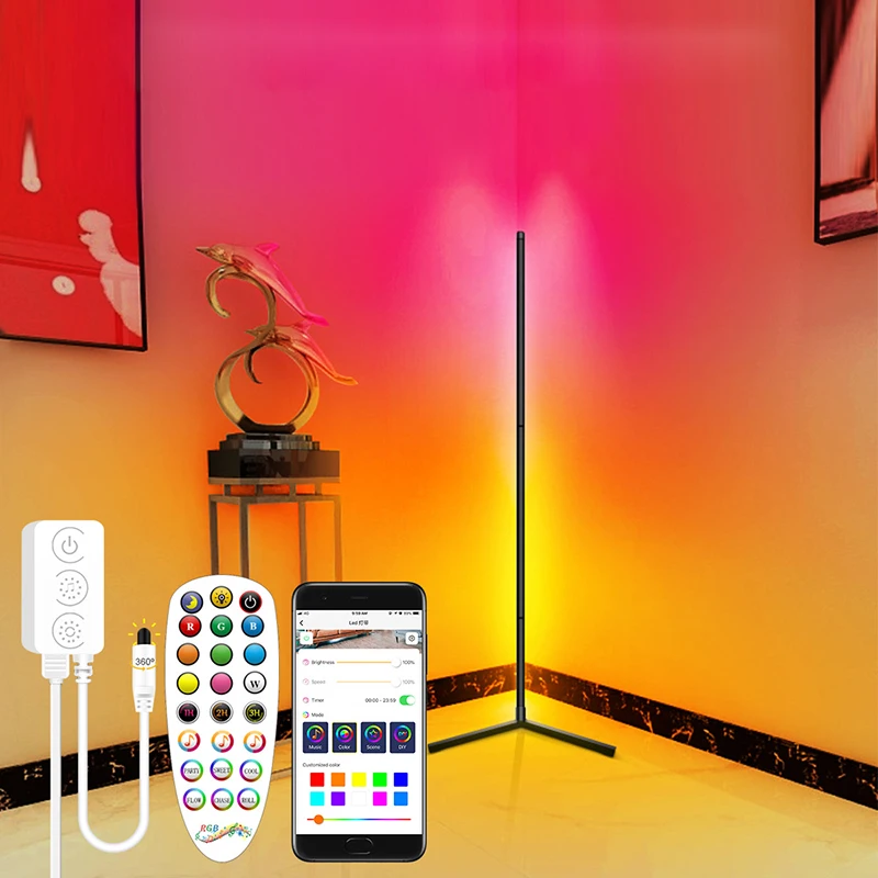 RSH Space Saving Design Nordic Modern Minimalist Smallest Adjustable Vertical Simple Rgb Led Standing Corner Light Floor Lamp