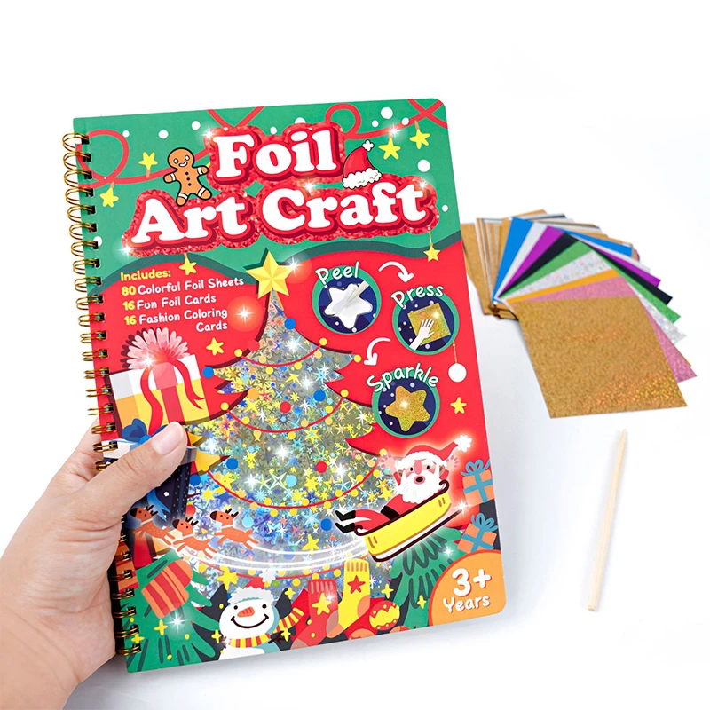 

Фольга Craft Activity No Mess Art Kit Fun Foil Art Для детей и взрослых Магнит Пена Краска с наклейкой Peel And Press Foul Fun Craft Kits