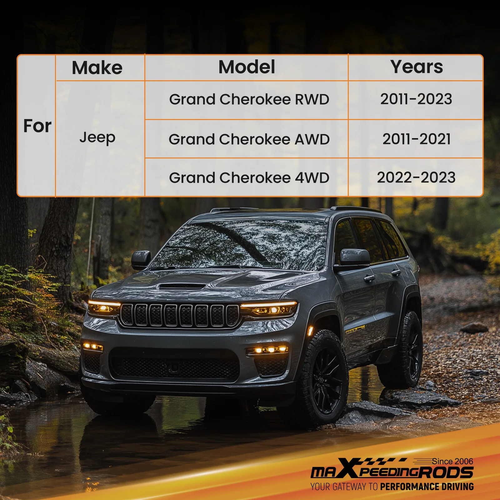 지프 그랜드 체로키 2011-2023 4WD AWD용 리어 서스펜션 리프트 쇼크 2.5인치