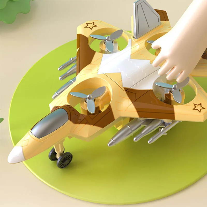 Mini Fighter Jet Inertial Sliding Toy Model Pull Back Simulation Airplane Toys for Toddler Boy Plane Playset Educational Vehicle