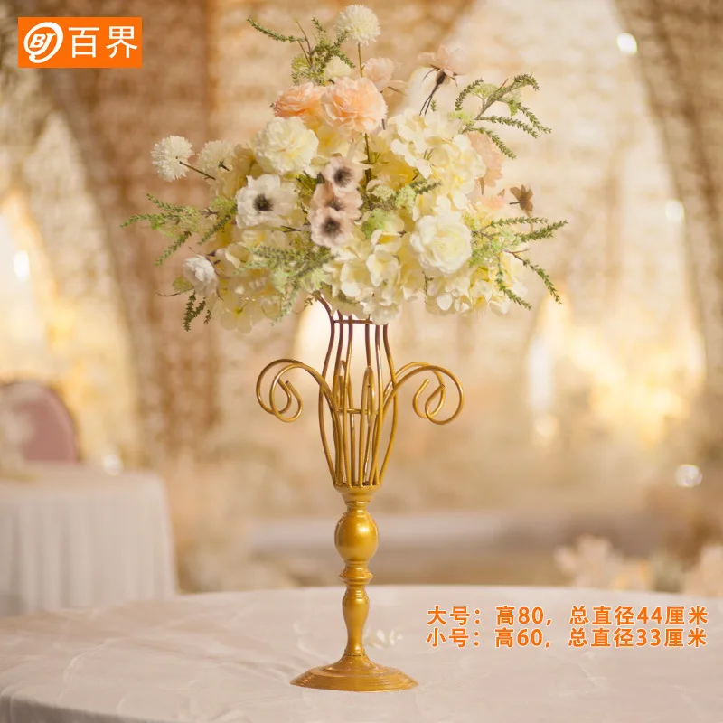 new Goldman wedding props wrought iron wedding arrangement table flower ware tabletop ornament romantic