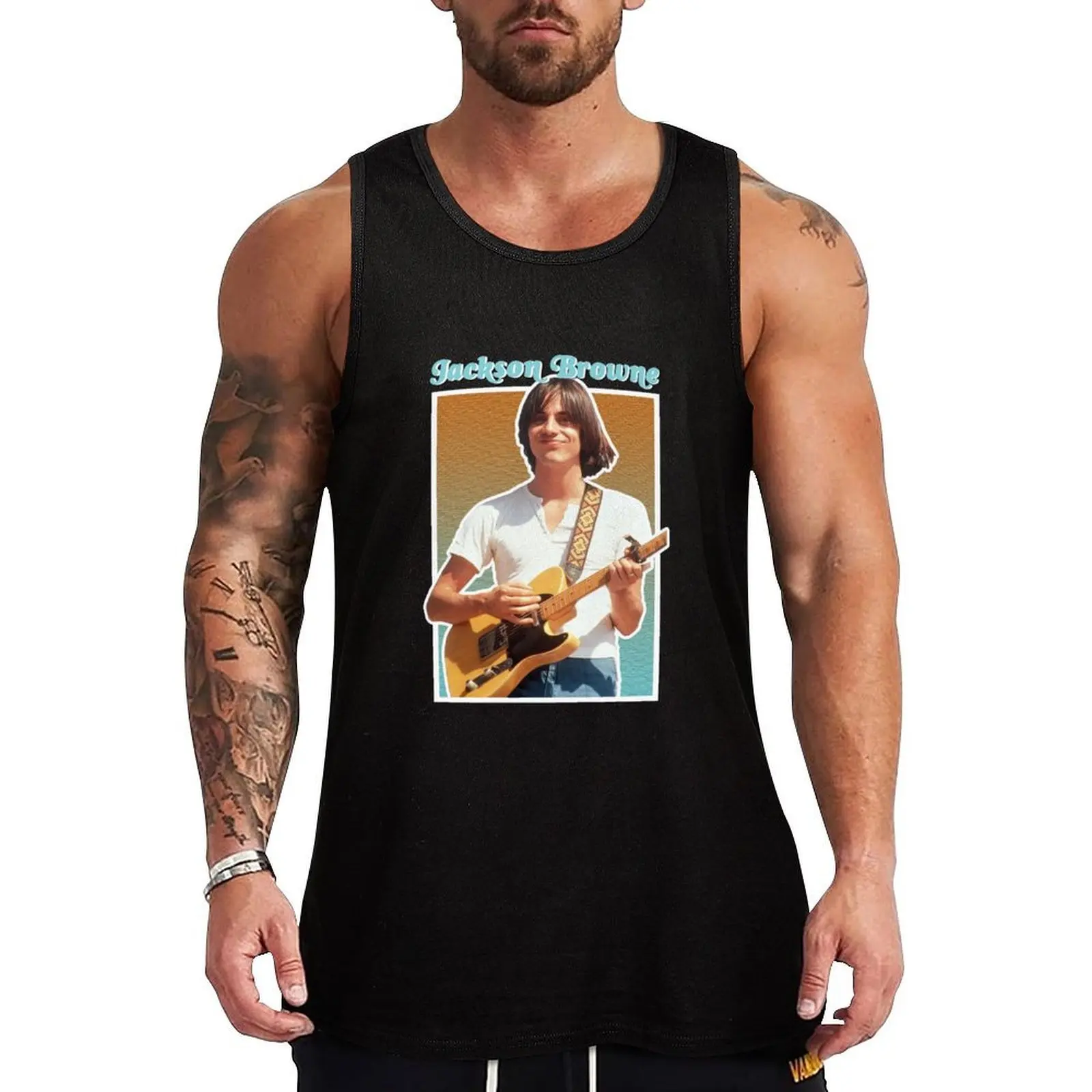 Jackson Browne Pop Art Tank Top Sleeveless Gym Tank Top Fitness Training Quick Dry