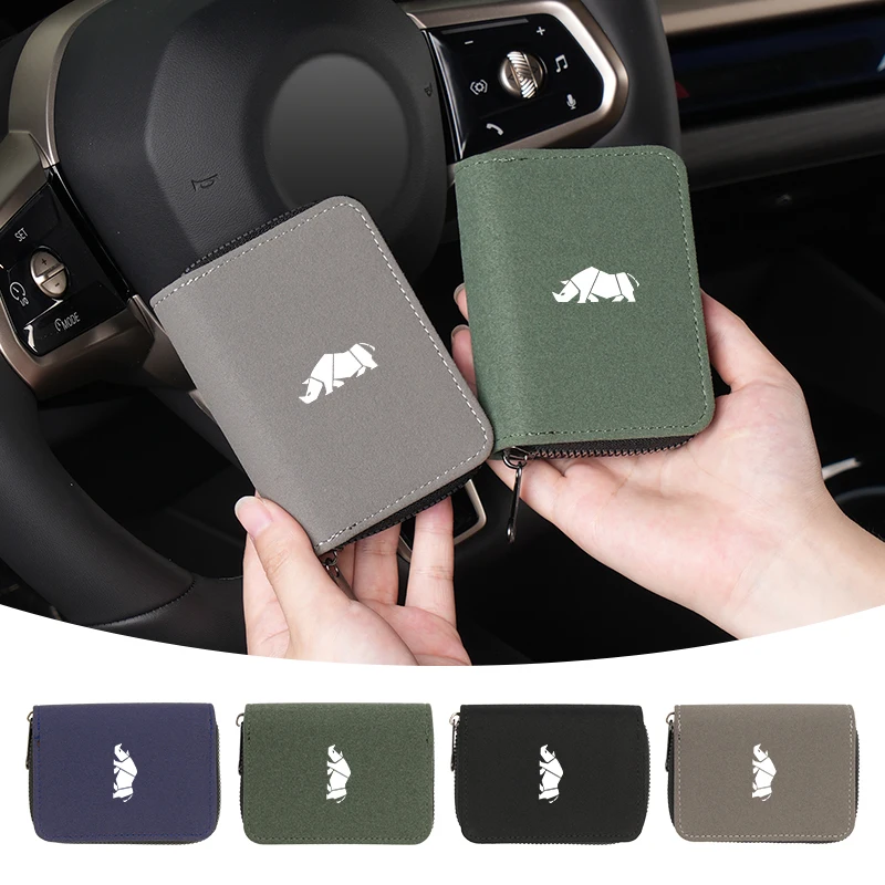 Car Card Holder Men Women Vintage Small Wallet Bank Credit Card Pouch Zip Wallet For Suzuki Grand Vitara SX4 Swift Jimny