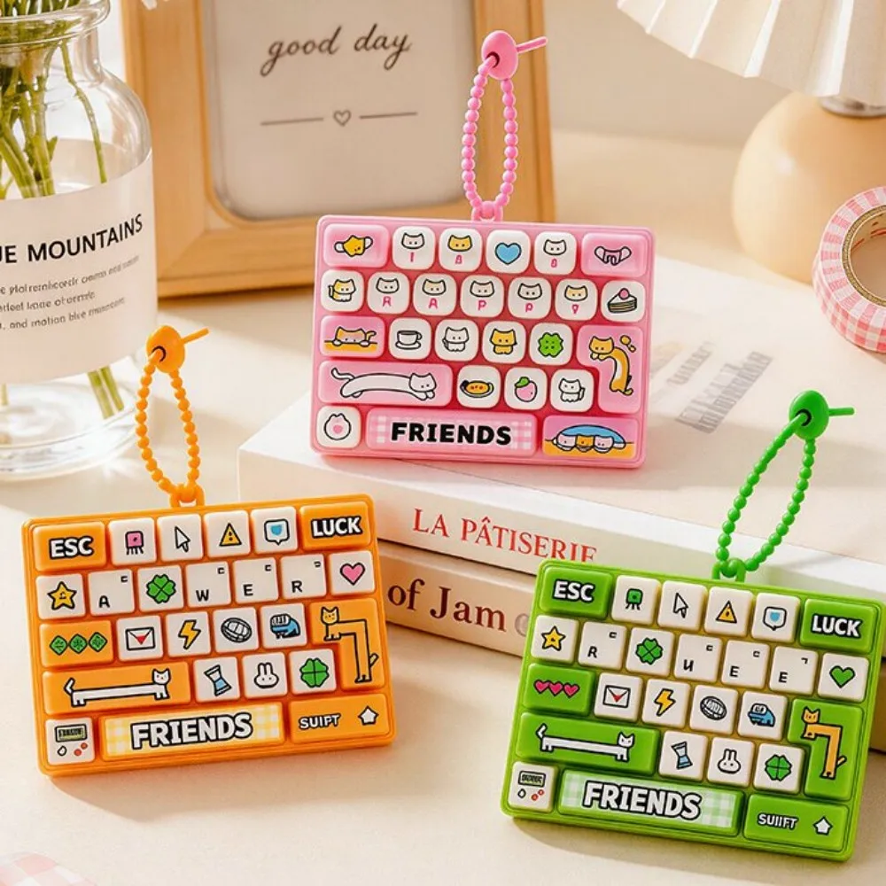 Animal Pattern Keyboard Clicker Keychain Stress Relief Bag Pendant Desktop Decor Couple Gift Backpack Ornament