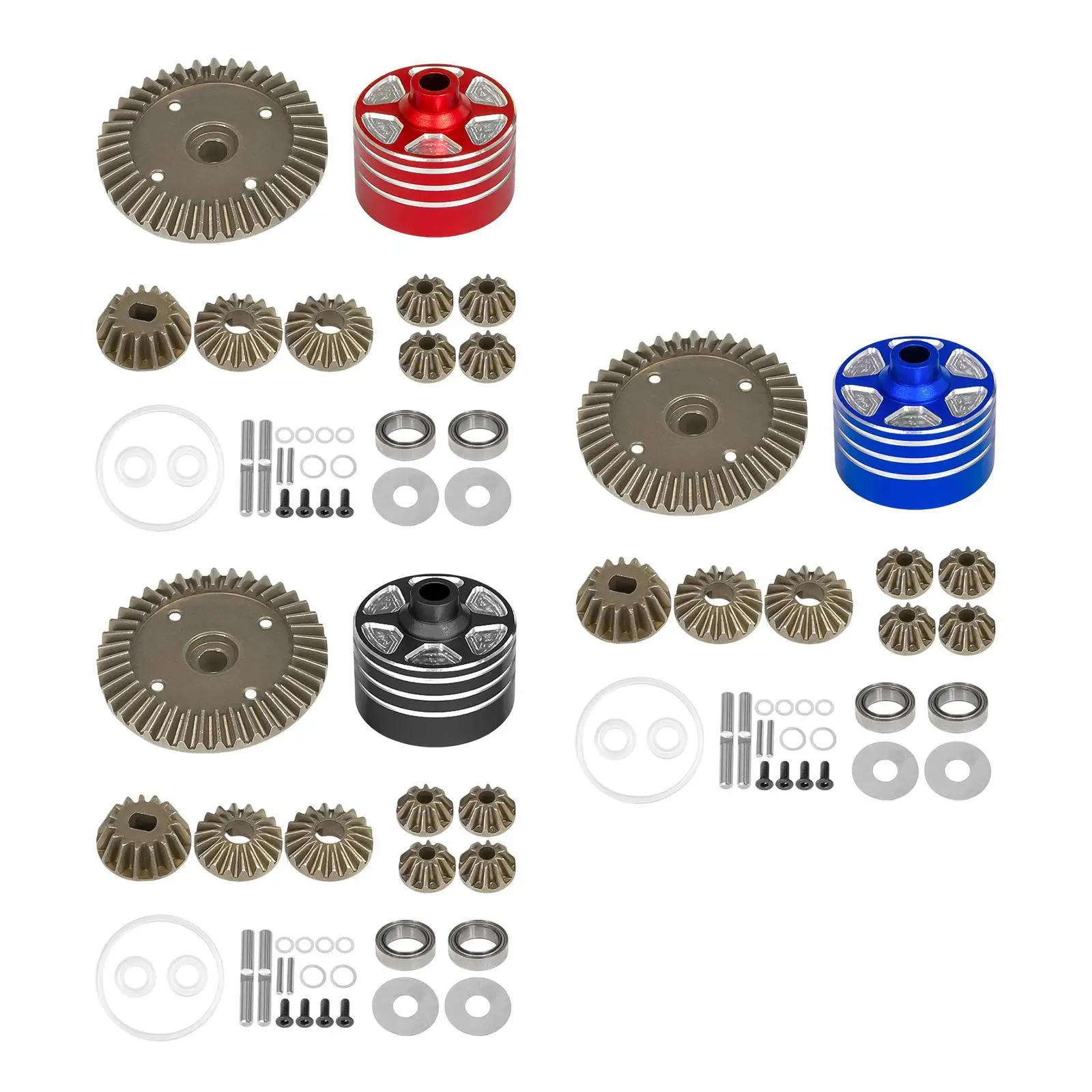 Differential Case Gear Set DIY Accessories Alloy Complete Kit Replace Parts Upgrade Parts for 1/10 MB-01 TT-02 XM-01 RC Car