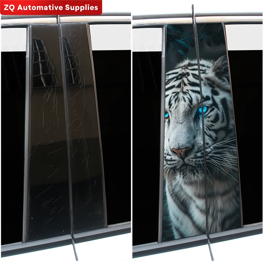 Tiger Car Stickers Car Doors Pillar Waterproof Decoration Cover Scratches Animals DIY Auto B-Pillar Sunscreen Vinyl Decals