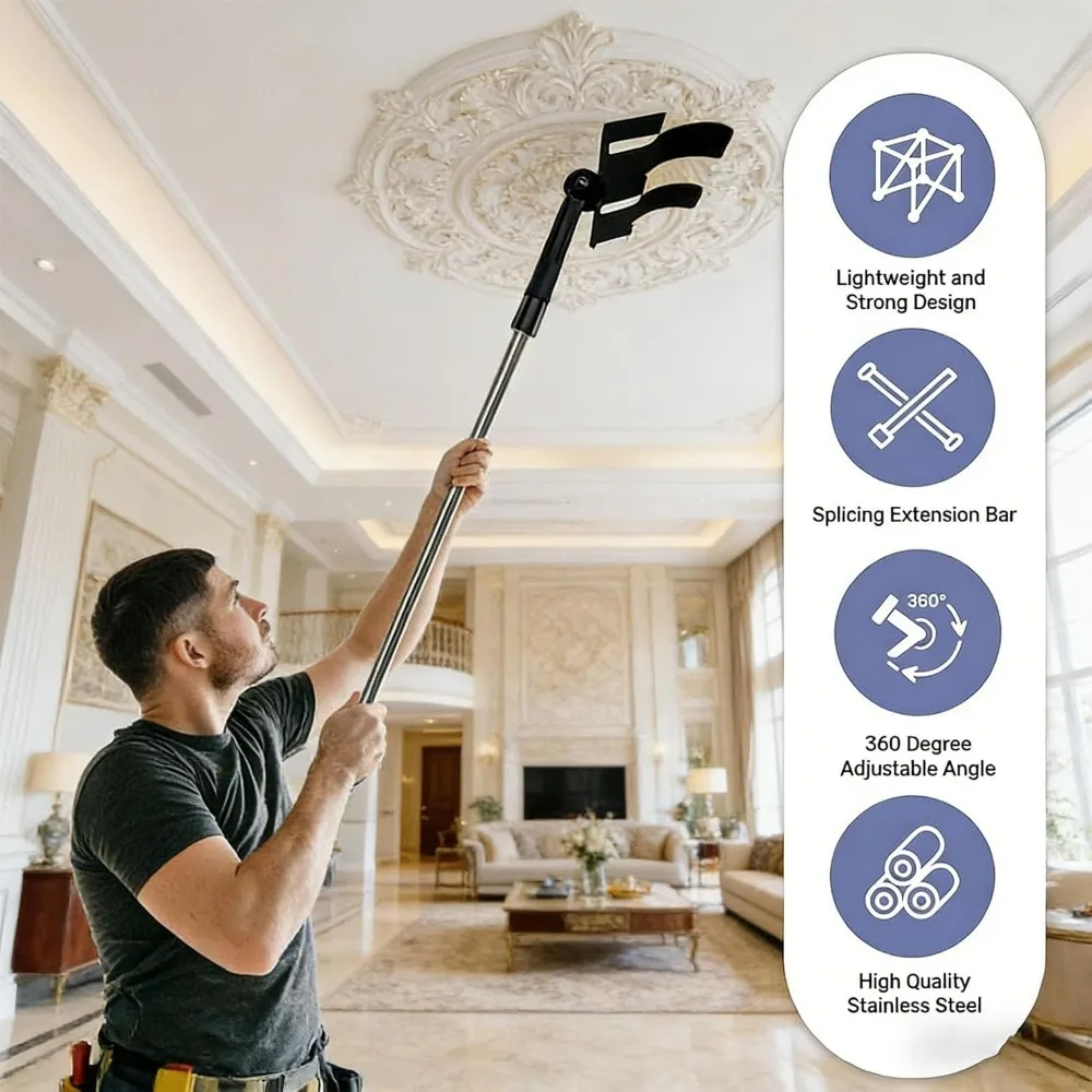 Adjustable Angle Spray Shield Holder Four Sections Rod Support Stand Set Extended Spray Shield Holder Paint Shield Holder
