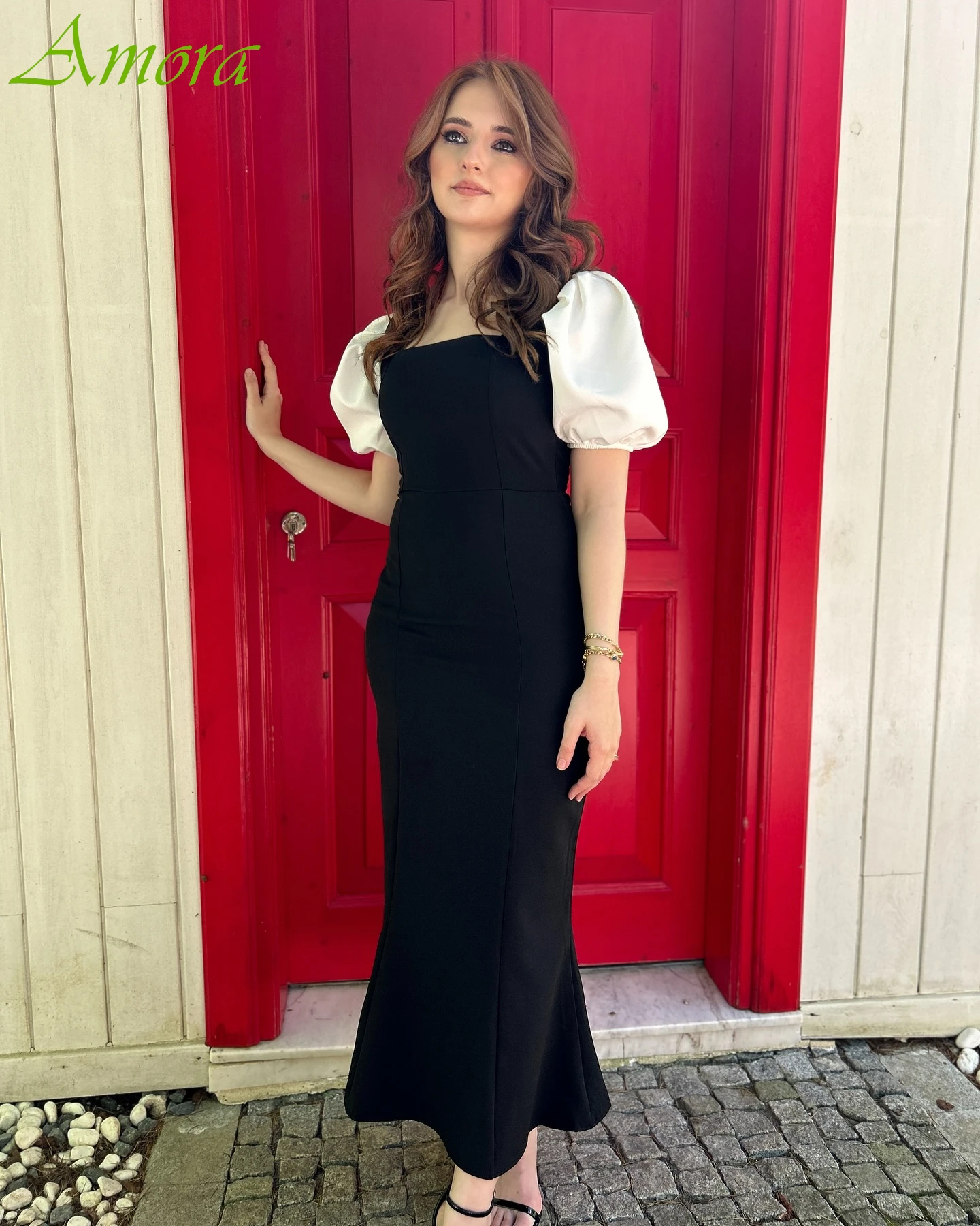 

Customized Mermaid Square Collar Elegant Evening Dress Fashion Temperament Bespoke Occasion Gowns High Quality Party Dress