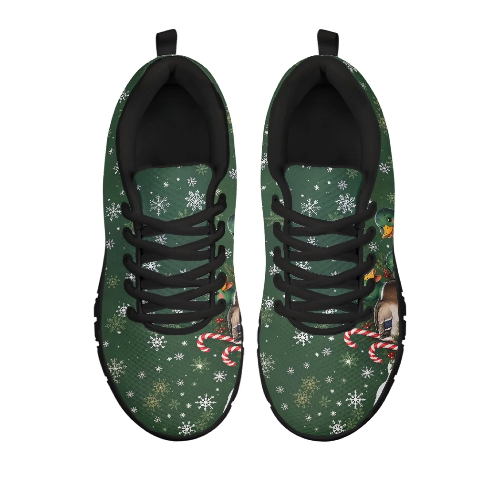 Coloranimal Christmas Ducks Pattern Women Athletic Work Shoes for Standing All Day Anti-Slip Sneakers Running Athletic Shoes