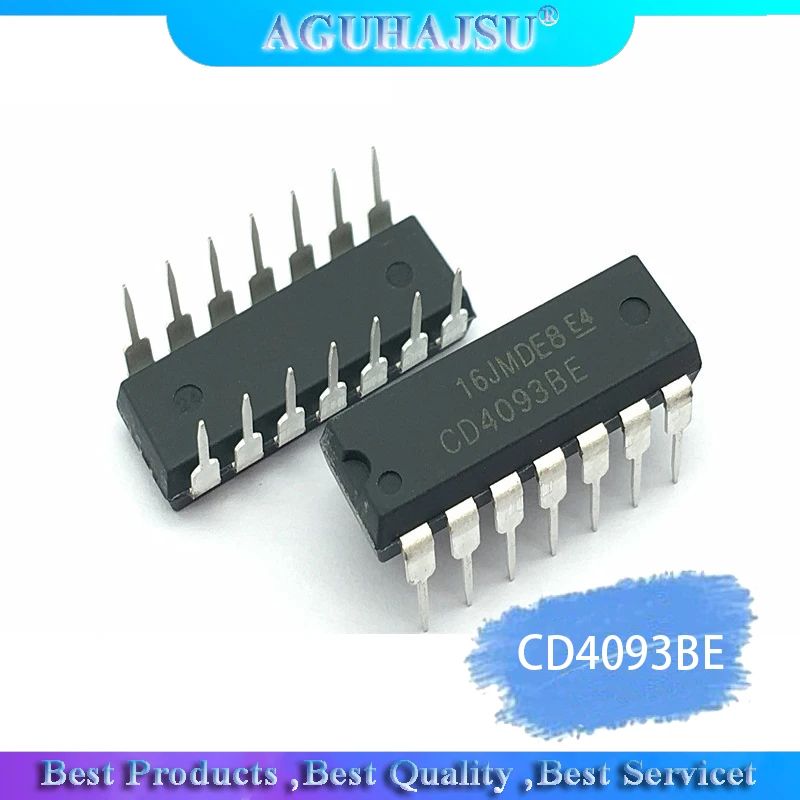 10pcs/lot CD4093BE CD4093 HEF4093/HCF4093 DIP-14 4093BE Schmitt trigger IC