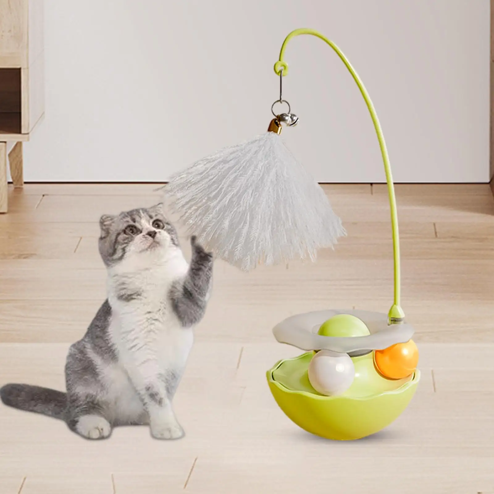 Interactive Cat Roller Toys with Teaser for Kitten Turntable Kitten Toys Set