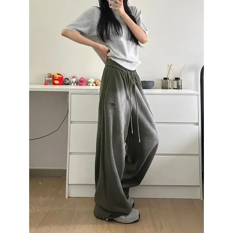 Deeptown harajuku Túlméretes nagyság sweatpants Nők Buggyos Y2K Trutyi Koreai streetwear baddies jogger nadrágot kpop évjárat Nadrág hiphop