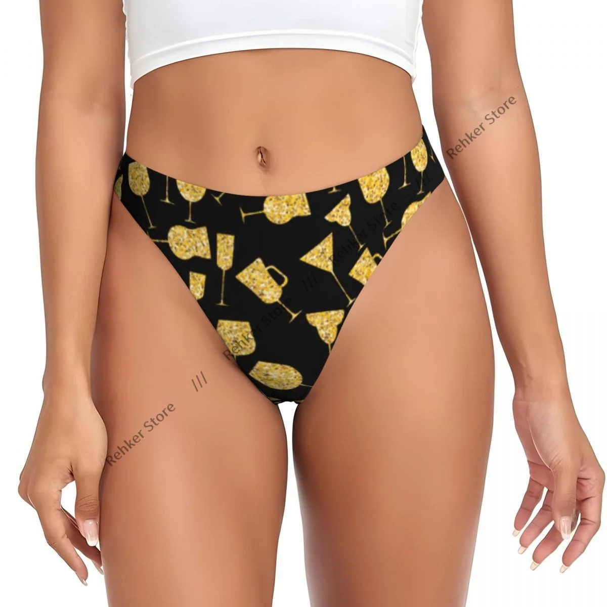 Sexy G-string Thongs Women Panties Martini Glass Pattern Underwear Lingerie Tanga