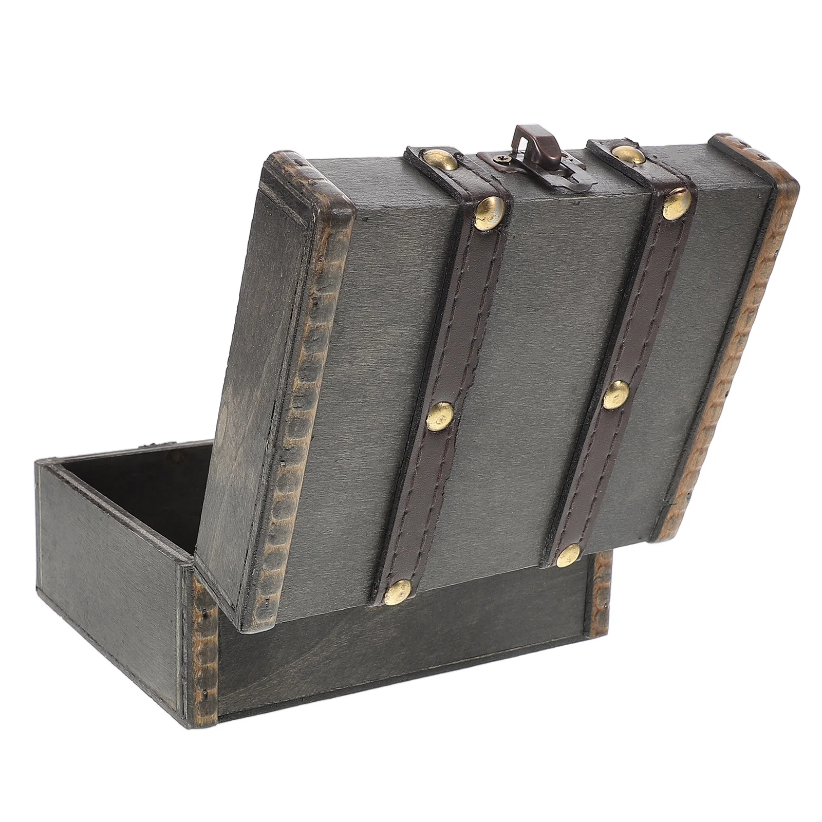 

Retro Wooden Box Vintage Holder Keepsake Chest Necklace Storage Treasure Lockable Wooden Treasure Chest Children'S Birthday