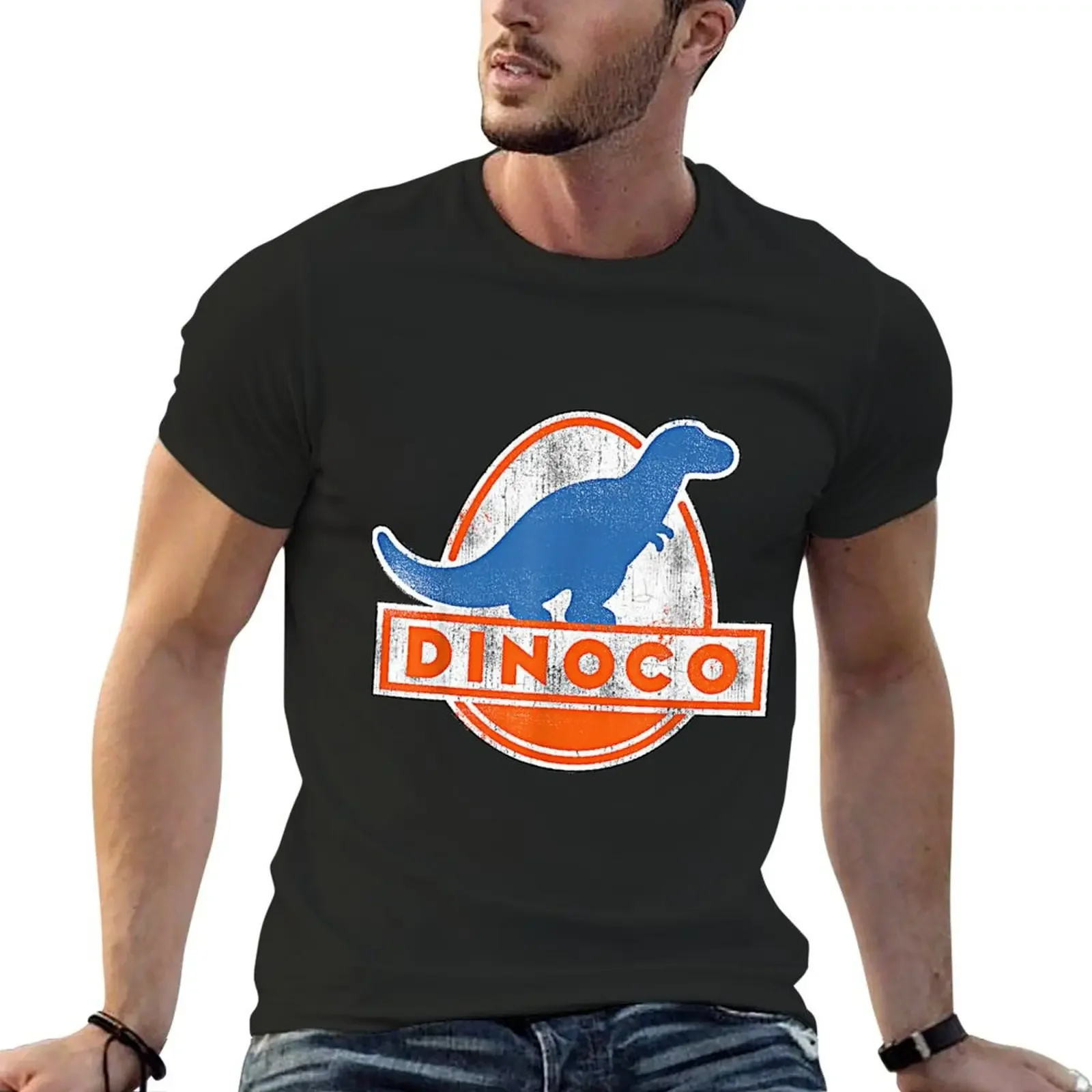 DINOCO Dinosaur Logo T-Shirt Short sleeve tee vintage t shirts black t shirts for men