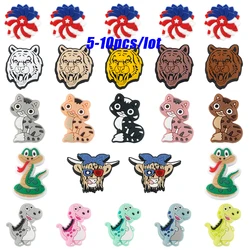 5-10Pcs Silicone Beads Animal Focus Bead Snake Dinosaur Yak Cat Tiger For Jewelry Making DIY Keychain Pacifier Chain Accessories