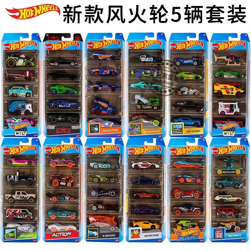 [Genuino] Hot Wheels Juego de 5 coches Modelos de aleación de fundición a presión Porsche Decoración de coche Pista Colección de juguetes Regalos sorpresa para mayores de 4 años