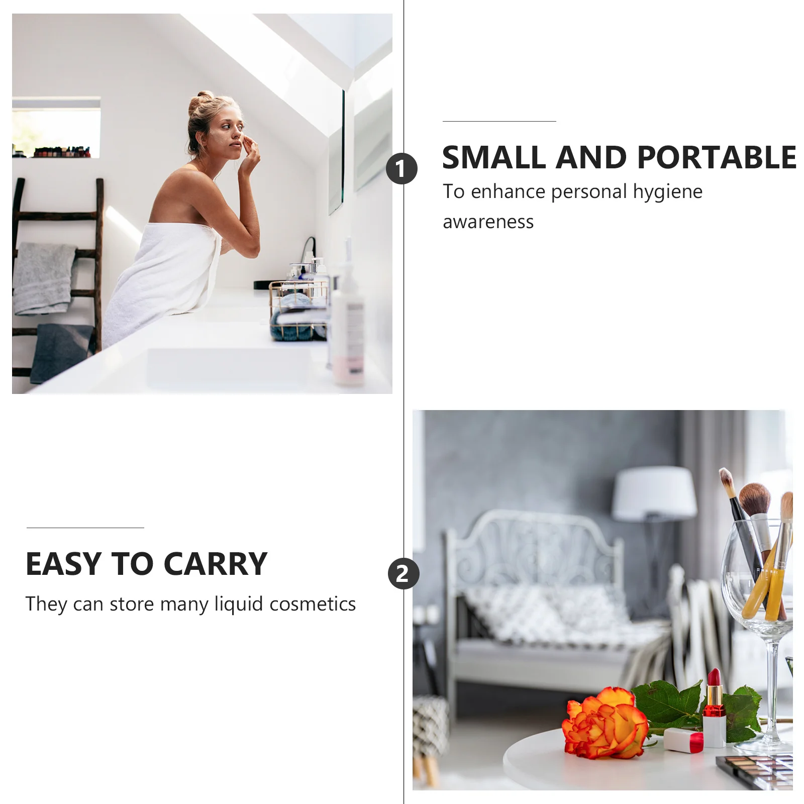 

6Pcs Transparent Plastic Bottles Refillable Empty Containers Leakproof Portable Travel Sample Lotion Toner Jars