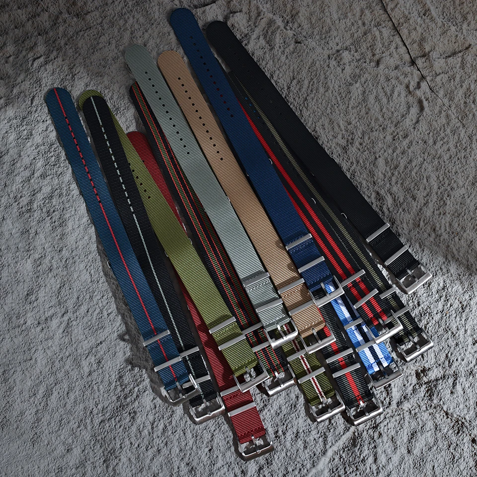 Hook and Loop Fastener Watch Band 20mm 22mm Nylon Stripe Men Women Sport Waterproof Strap Bracelet for Tudor for Omega Seiko