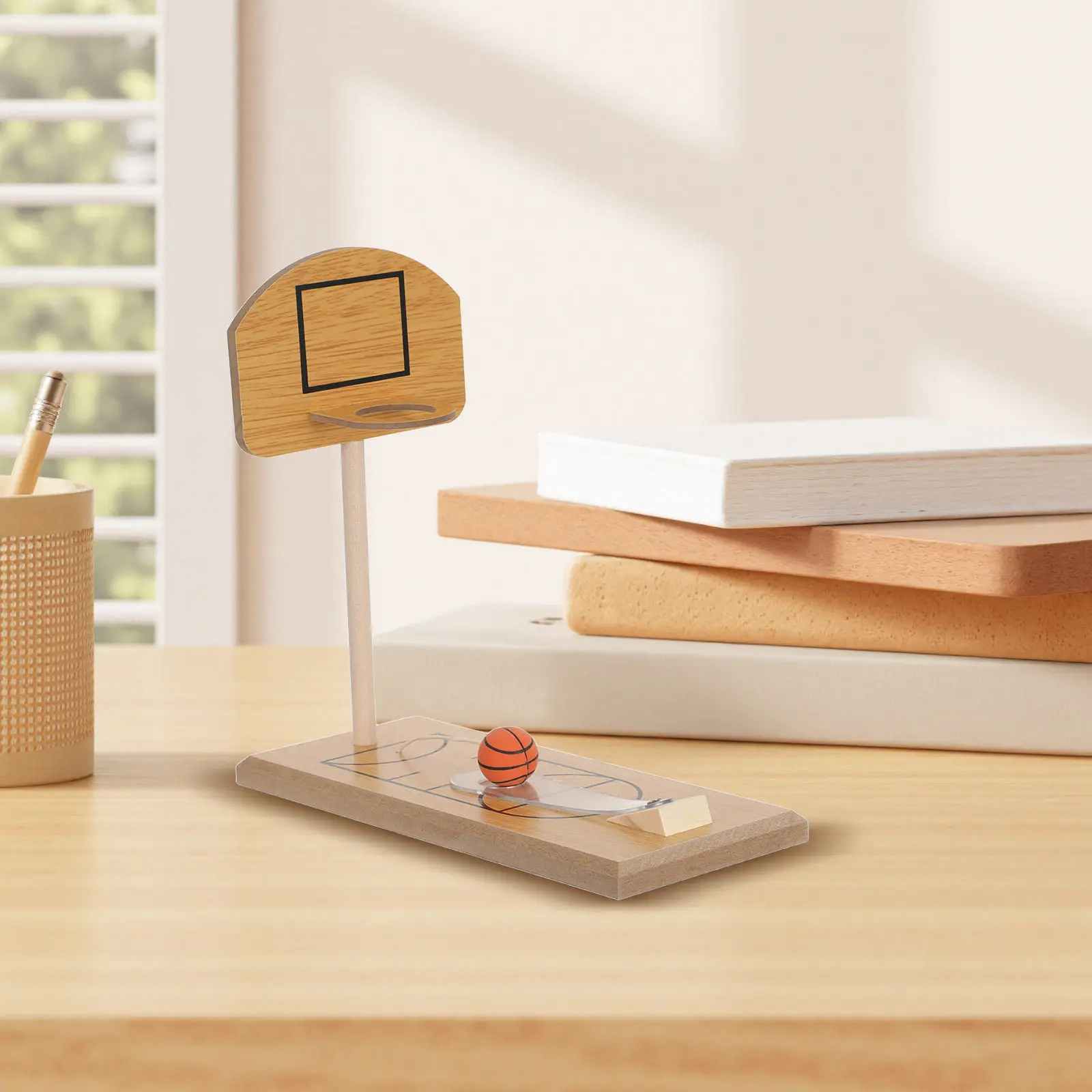 

Desktop Basketball Game Mini Portable Tabletop Wood Indoor Outdoor Game for Adults Kids Stress Relief Activity