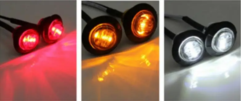 12‑24V Heavy‑Duty Truck Bus Side Marker Light 3/4 Inch 1LED IP68 Waterproof Super Bright Exterior Warning Lamp
