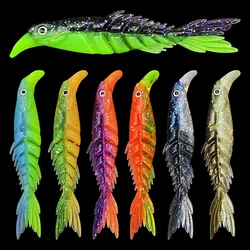 8/10/13cm Fishing Supplies Soft Fishing Lures Sea Boat Double Color Scissors Tail Fish Multi-section Soft Bait Fishing Lure