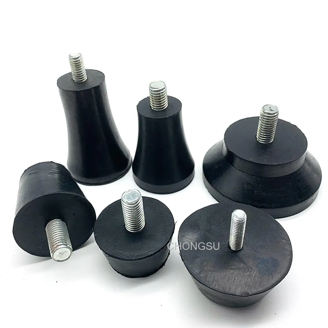 1-10Pcs M6 M8 M10 Black Rubber Adjustable Feet Pad Screw Chairs Furniture Leg Table Leveling Feet Pad Screw Anti-skid