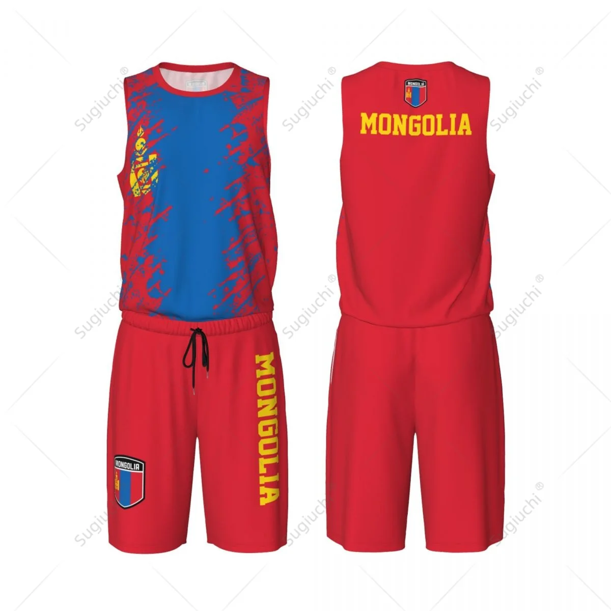 Conjunto de camiseta y pantalones de baloncesto para hombre, camiseta sin mangas, nombre personalizado, Nunber exclusivo, Bandera de Mongolia