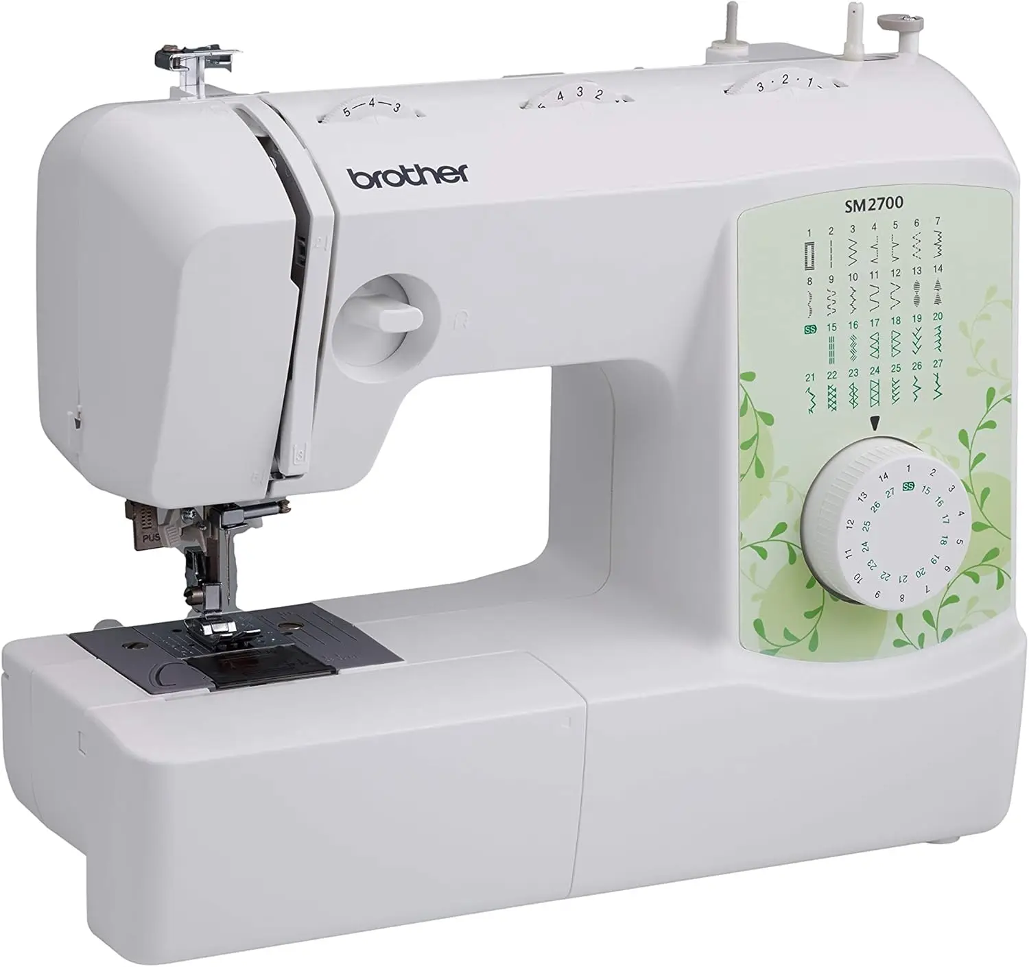 SM2700 27-Stitch Free Arm Sewing Machine 27 Built-in Stitches and 1 One-step Buttonhole Brightly Lit LED Work Area