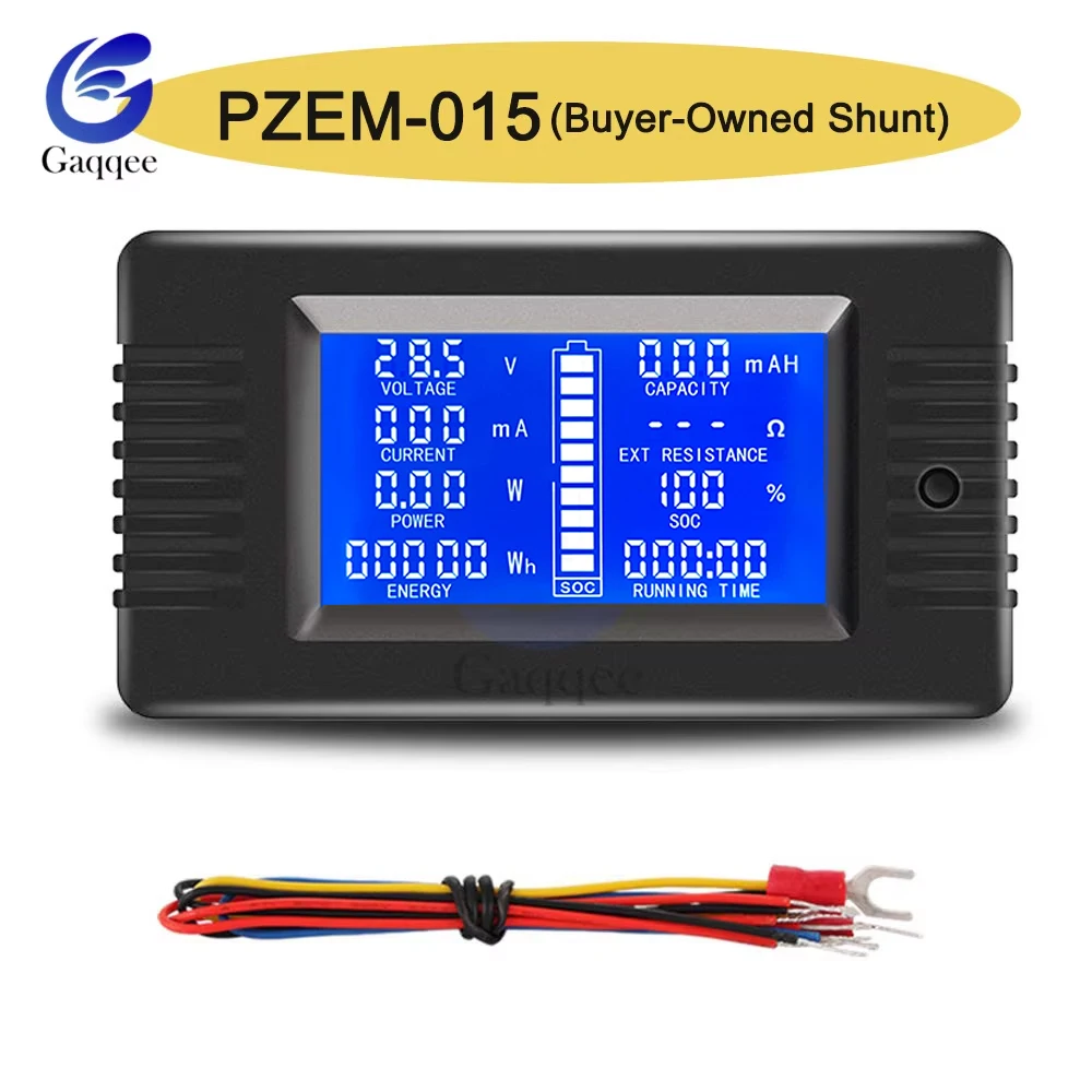 PZEM015 0-200V Car Battery Discharge Indicator Capacity Tester Power Energy Impedance Resistance Voltmeter 0-50A/100A /200A/300A