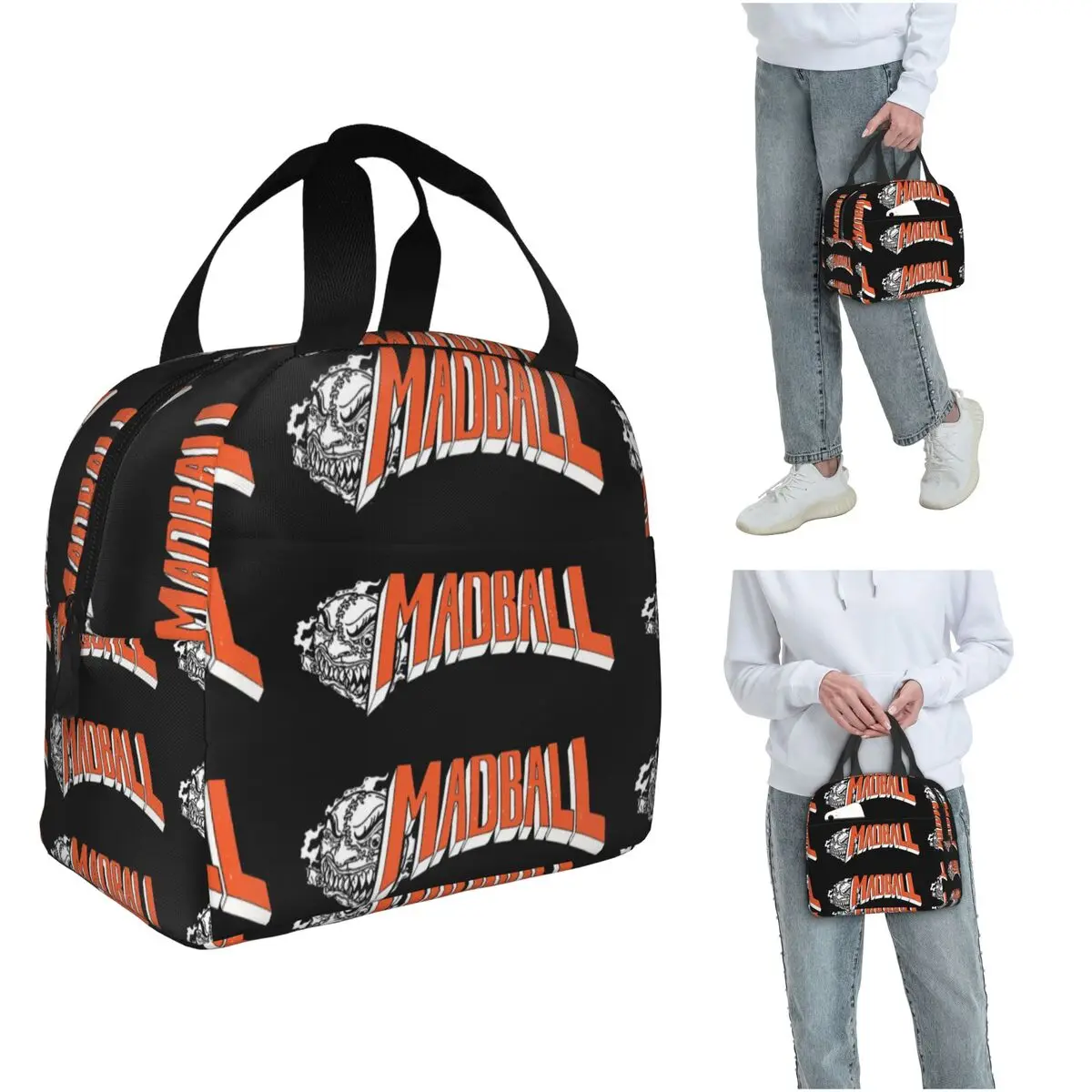 Madball Sticker Insulated Lunch Bag for Women Kids Portable Food Boxes Thermal Lunch Box Tote