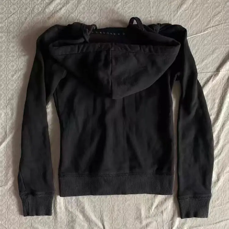 Felpe con cappuccio vintage estetiche da donna anni '90 streetwear gotico cappotto con cappuccio con cerniera nera felpa casual moda autunno manica lunga novità