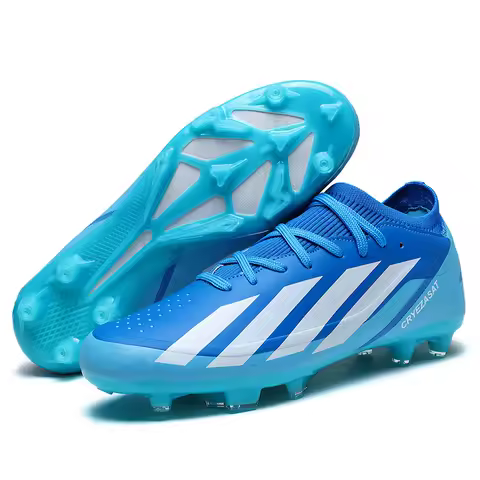 New Men Soccer Shoes Cleats Training Football Boots Sport Boys Long Spikes Outdoor Non Slip Adult Breathable Match Comfortable